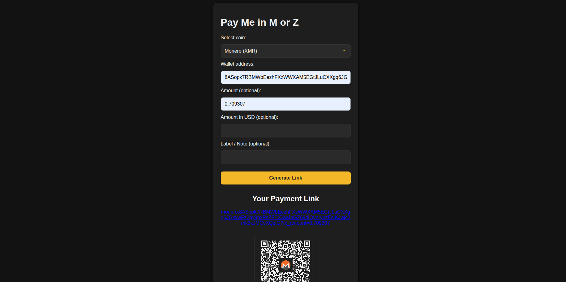 Pay me in M or Z project image